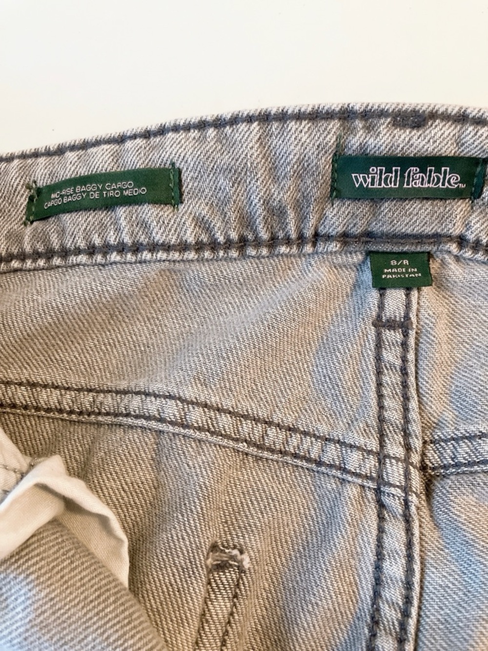 🏁Wild Fable Mid-Rise Wide-Leg Baggy Cargo Jeans Size 8 (Medium) - Picture 5 of 9